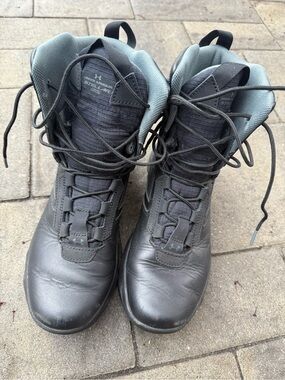 Under Armour Black and Gray Lace-Up Tactical Boots